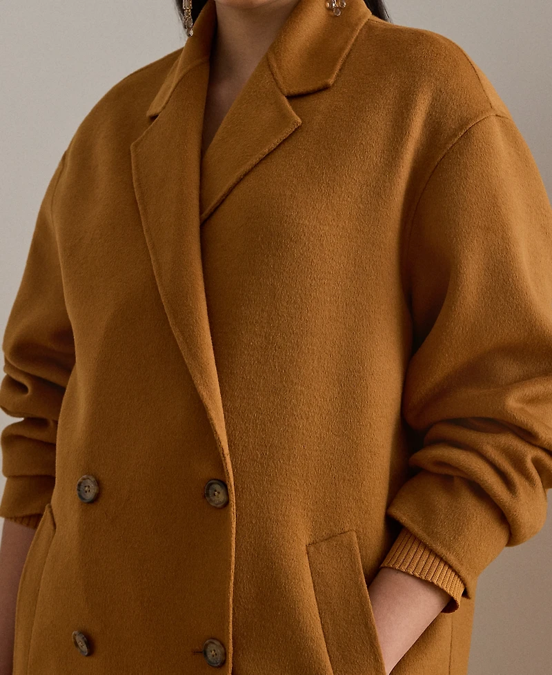 Lauren Ralph Plus Double-Breasted Cocoon Coat