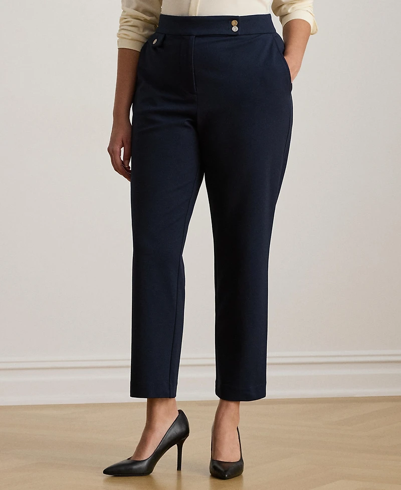 Lauren Ralph Plus High Rise Ponte Ankle Pants
