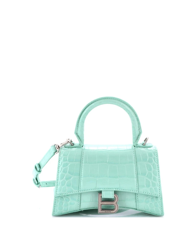 Pre-Owned Balenciaga Xs Hourglass Top Handle Bag Embossed Leather