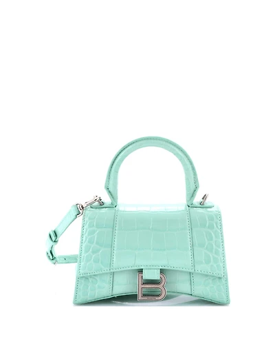 Pre-Owned Balenciaga Xs Hourglass Top Handle Bag Embossed Leather