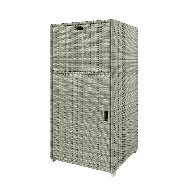 Slickblue Outdoor Towel Rack Cabinet with Storage Shelves and Rolling Wardrobe Locker