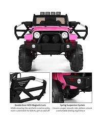 12V Kids Remote Control Truck with Led Lights – Pink