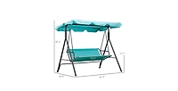 67inch 3-Seat Standalone Patio Swing with 660lb Capacity and Adjustable Canopy