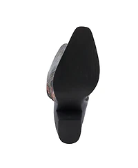 L'Artiste Women's Mallorie Hand-Painted Cowboy Boots with Floral and Butterfly Shaft Design, Snip Toe, Inside Zipper, Velvet Lining – Weste