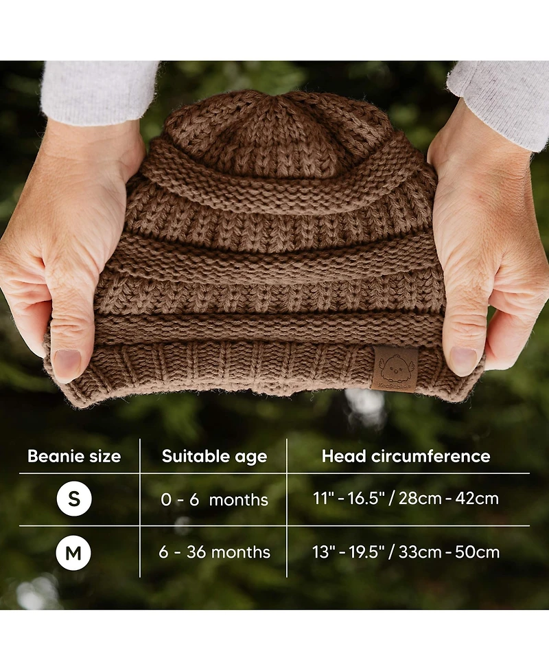 KeaBabies 3pk Warmzy Baby Beanies, 0-36 months Hats, Winter Hat for Newborn, Infant, Toddlers, Boys, Girls