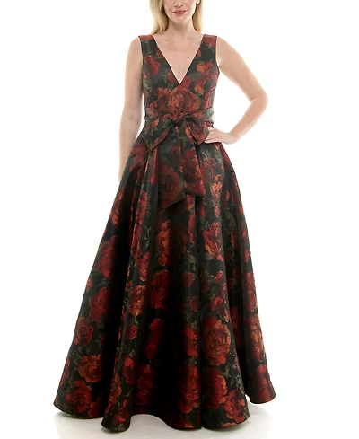 Taylor Women's Printed V-Neck Dress