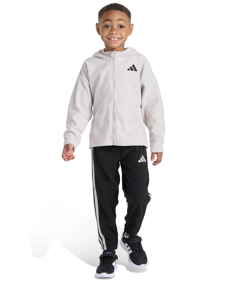 Adidas Toddler Boys 2T-5T Two Piece Winterized Hooded Jacket and Joggers Set