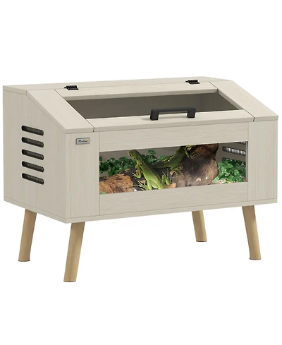 PawHut 30 Gallon Reptile Terrarium W/ Top Opening Windows & Air Vents