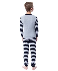 Harry Potter Big Boys Hogwarts Crest Wizarding World Sleep Tight-Fit 2-Piece Pajama Set