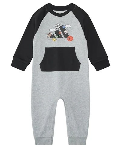 adidas Baby Boys Crew Neck Long Sleeve Coverall