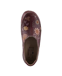 L'Artiste Women's Libora-Delite Handpainted Leather Floral Slip-On Shoes with Removable Insole