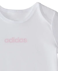 adidas Baby Girls 3-Piece Logo Bodysuits and Pants Set