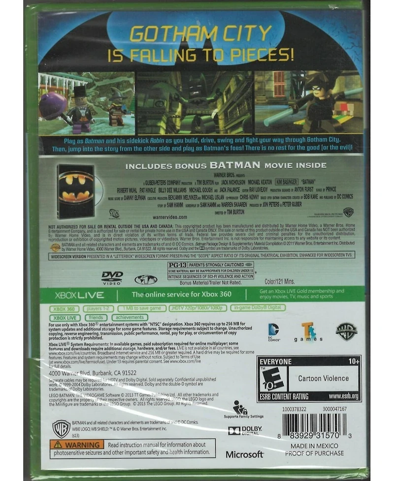 Warner Bros Lego Batman The Videogame with Batman Movie Combo Pack