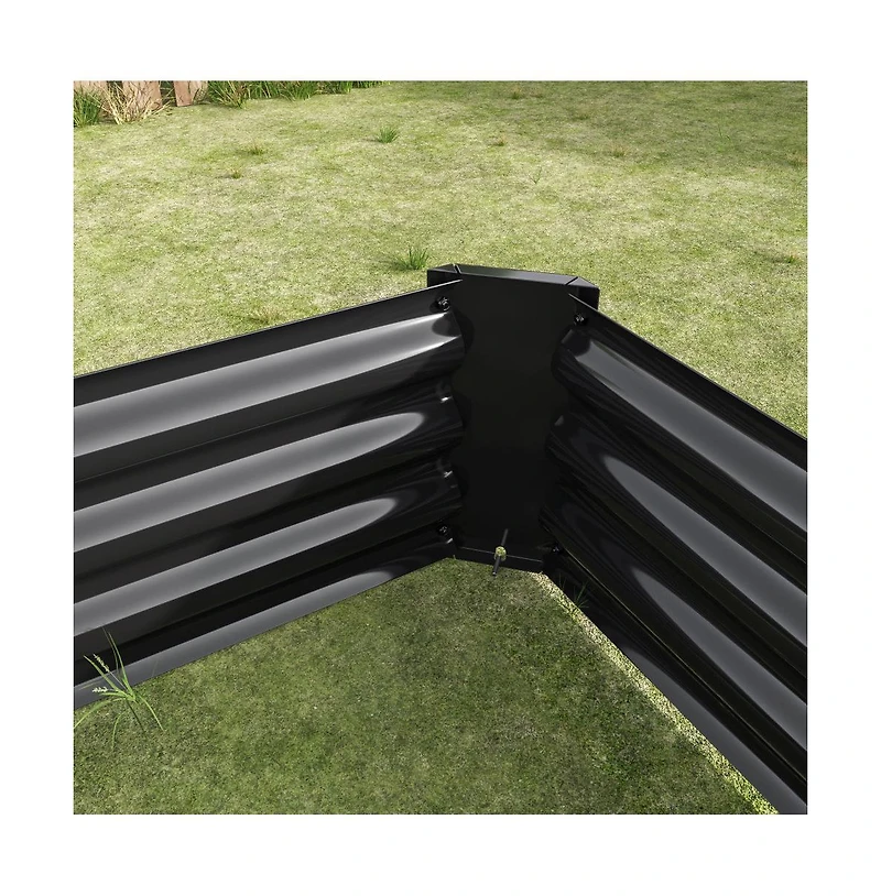 Chic Crate 4x2ft Black Metal Raised Garden Bed
