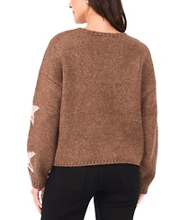 Sam & Jess Women's Crewneck Star Pattern Sweater