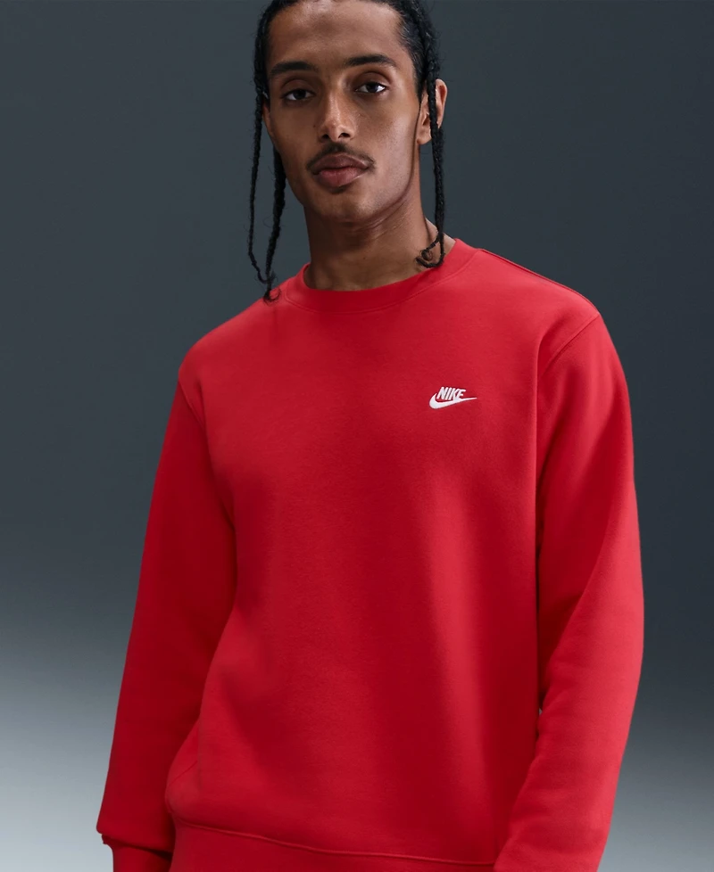 Nike Men's Pullover Fleece Crewneck Logo Sweatshirt