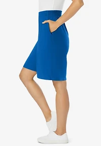 Woman Within Women's Elastic-Waist Knit Short