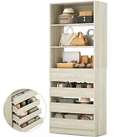 21.3'' Freestanding Closet Organizer System with 4 Drawers and Shelves
