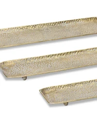 Hammered Metal Tray With Washed Finish (Set of 3)
