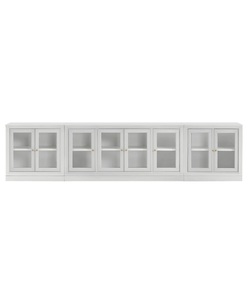 Furniture Amren 65" Wood 2 Door Console with 2 Door Hutches and 2 Door Bases