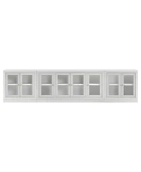 Furniture Amren 65" Wood 2 Door Console with 2 Door Hutches and 2 Door Bases