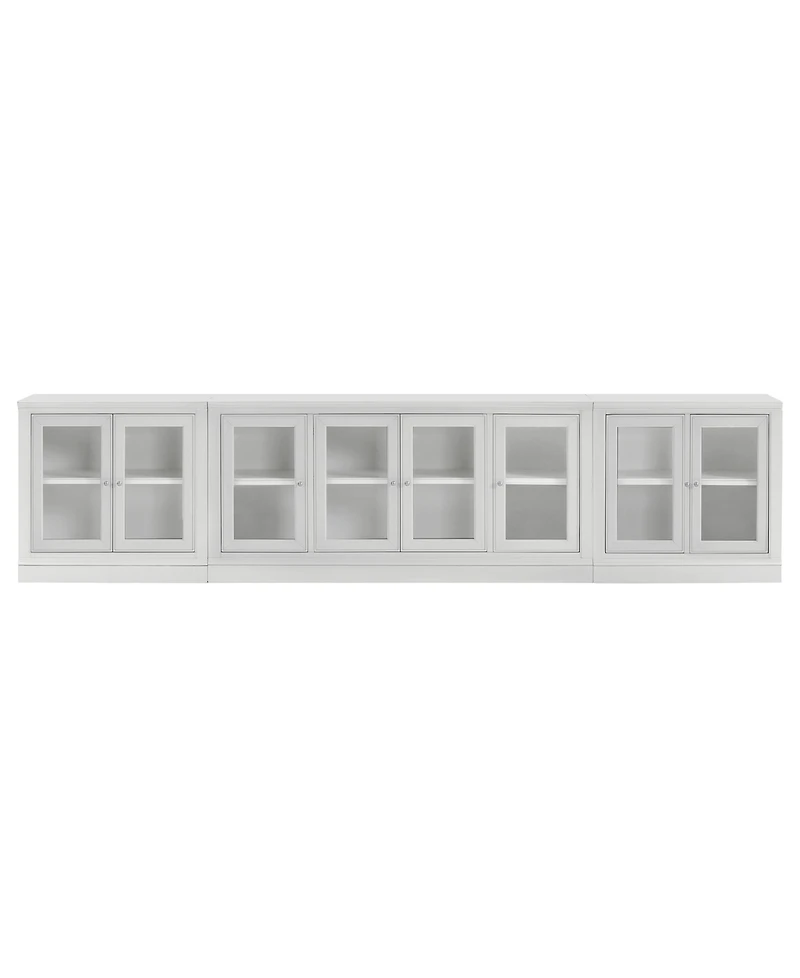 Furniture Amren 65" Wood 2 Door Console with 2 Door Hutches and 2 Door Bases