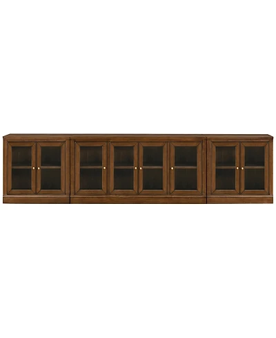 Furniture Amren 31" Wood 2 Door Console with Hutches and Bases