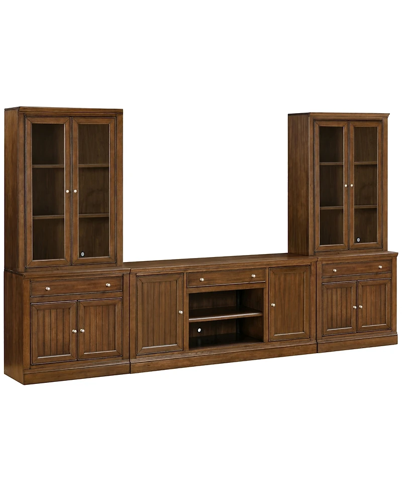 Furniture Amren 65" Wood 2 Door Console and Hutches with Drawers