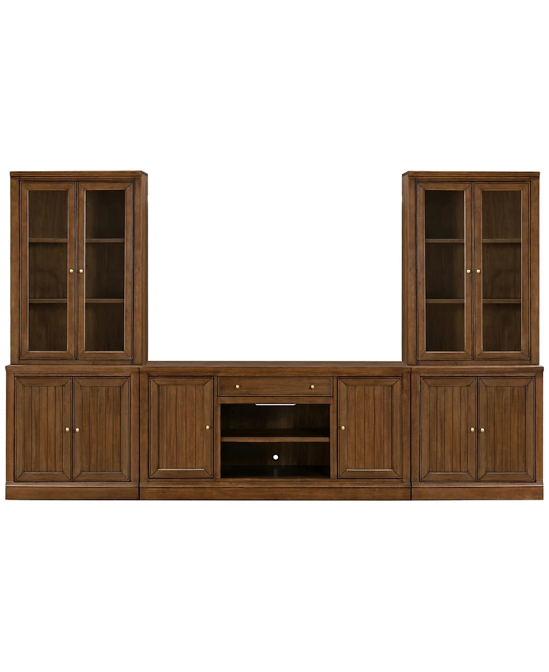 Furniture Amren 65" Wood 2 Door Console Table with Hutches and Bases
