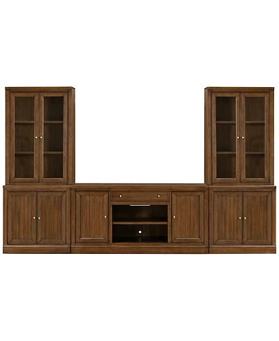Furniture Amren 65" Wood 2 Door Console Table with Hutches and Bases