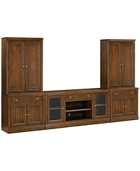 Furniture Amren 65" Wood 2 Door Console with 2 Door Hutches and 2 Door Bases with Drawers