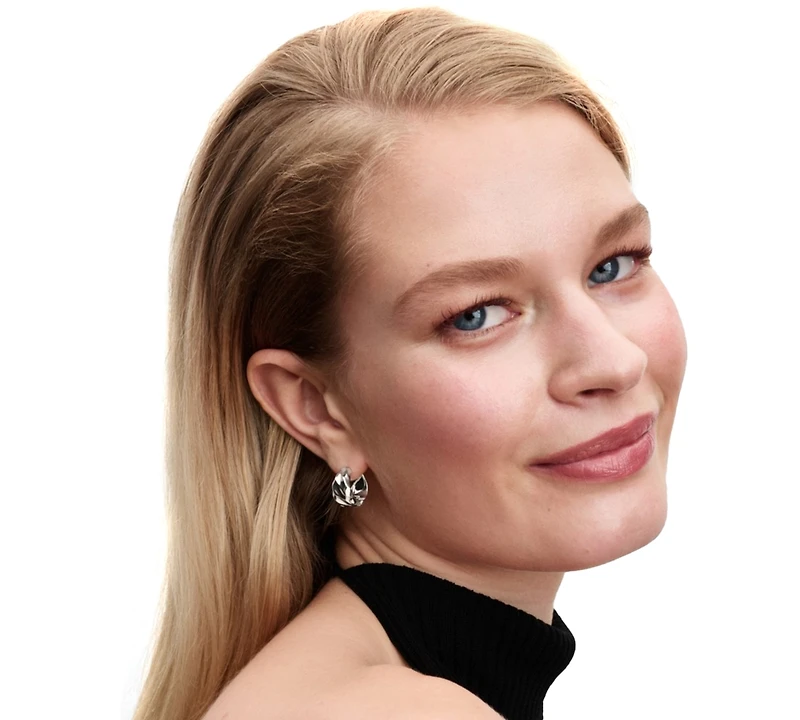 Pandora Rippled Small Hoop Earrings