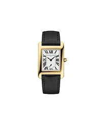 Frederique Constant Women's Carree Black Leather Strap Watch, 25.2mm