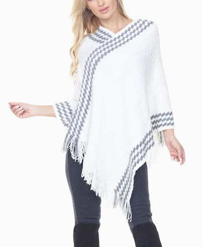 White Mark Women's Knit Poncho Sweater