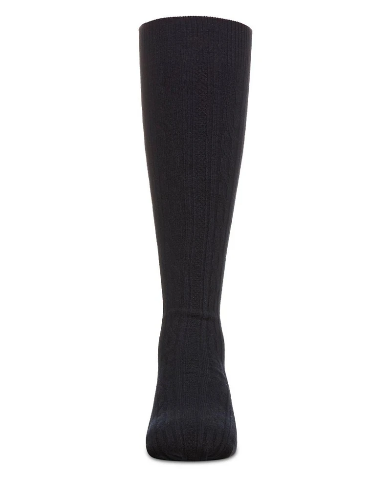 Memoi Cable Knit Girls Cotton Blend Knee High Socks