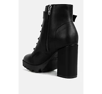 Womens grahams faux leather lace up boots