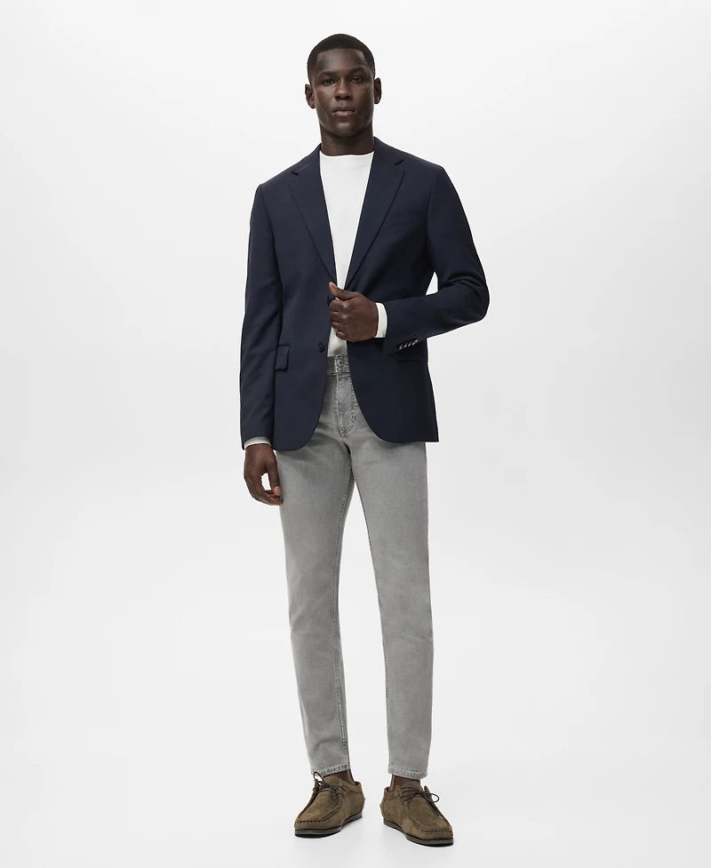 Mango Men's Jan Slim-Fit Gray-Wash Jeans