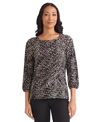 Jones New York Womens Printed Top