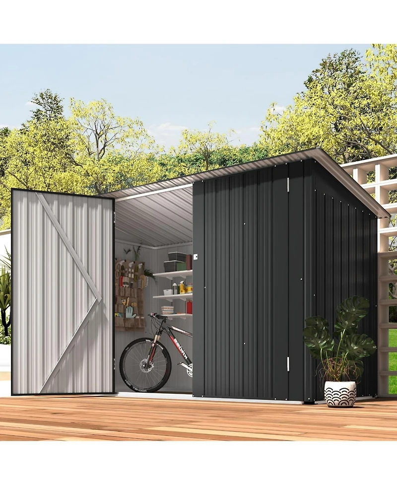 Aecojoy 7'x3' Outdoor Horizontal Bike Storage Shed