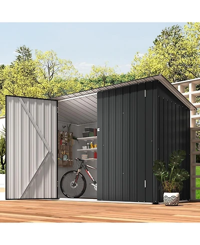Aecojoy 7'x3' Outdoor Horizontal Bike Storage Shed