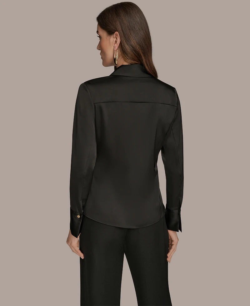 Donna Karan New York Women's Long-Sleeve Collared Blouse