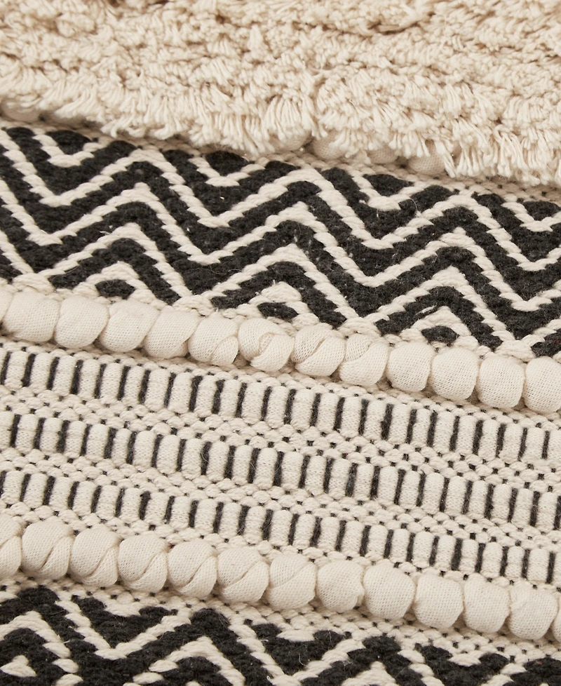 Ink+Ivy Asher Woven Texture Stripe Bath Rug
