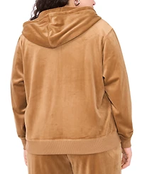 Vince Camuto Plus Velour Zip-Front Hoodie Jacket
