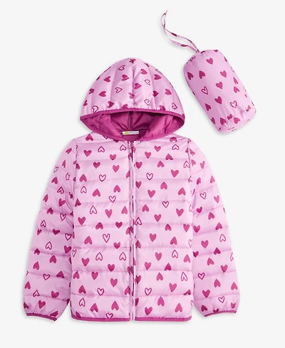 Epic Threads Girls 5-20 Heart Print Packable Long-Sleeve Jacket, Macy's Exclusive