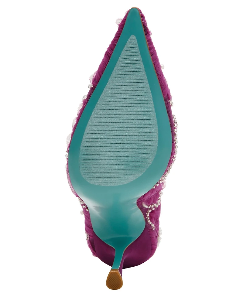 Betsey Johnson Women's Roxie Tulle Floral Applique Pumps