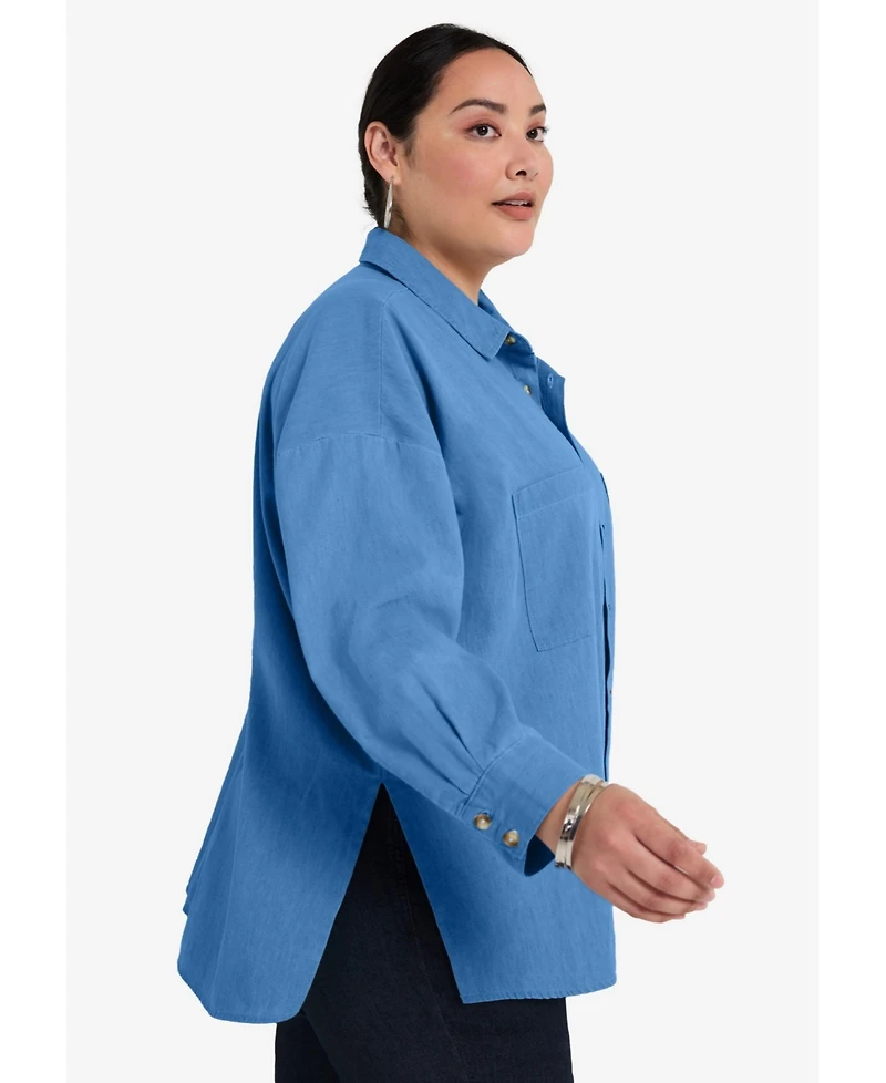 June + Vie Women's Chambray Blouse