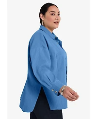 June + Vie Women's Chambray Blouse