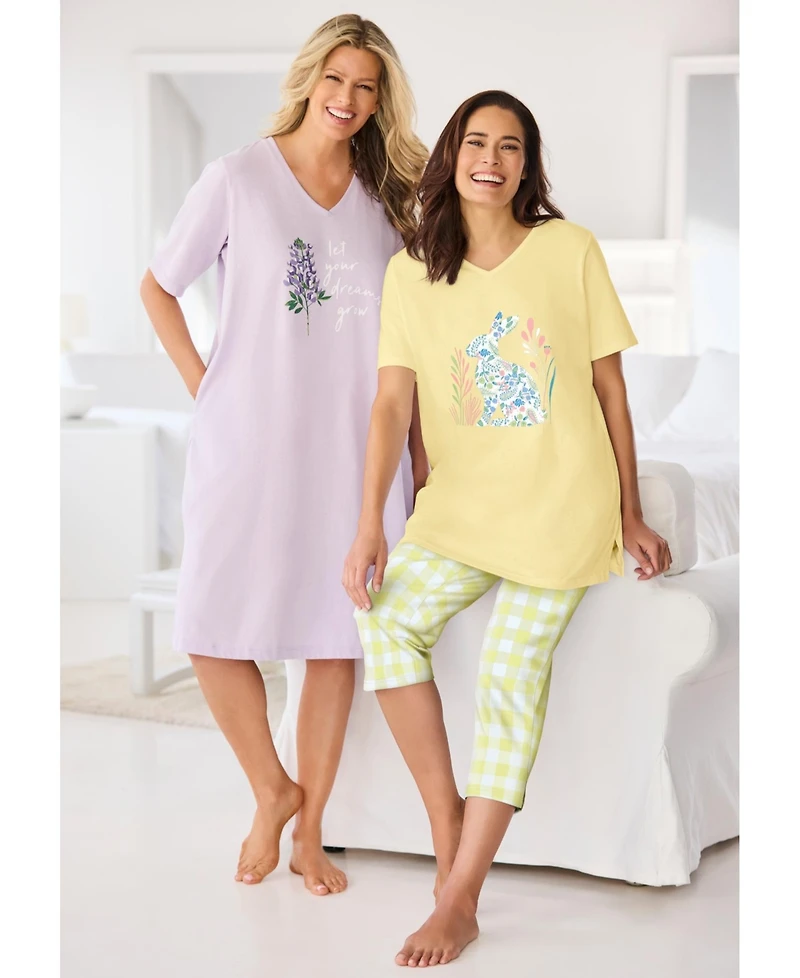 Only Necessities Women's Capri Pajamas