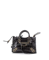 Pre-Owned Balenciaga Mini City Classic Metallic Edge Bag Embossed Leather