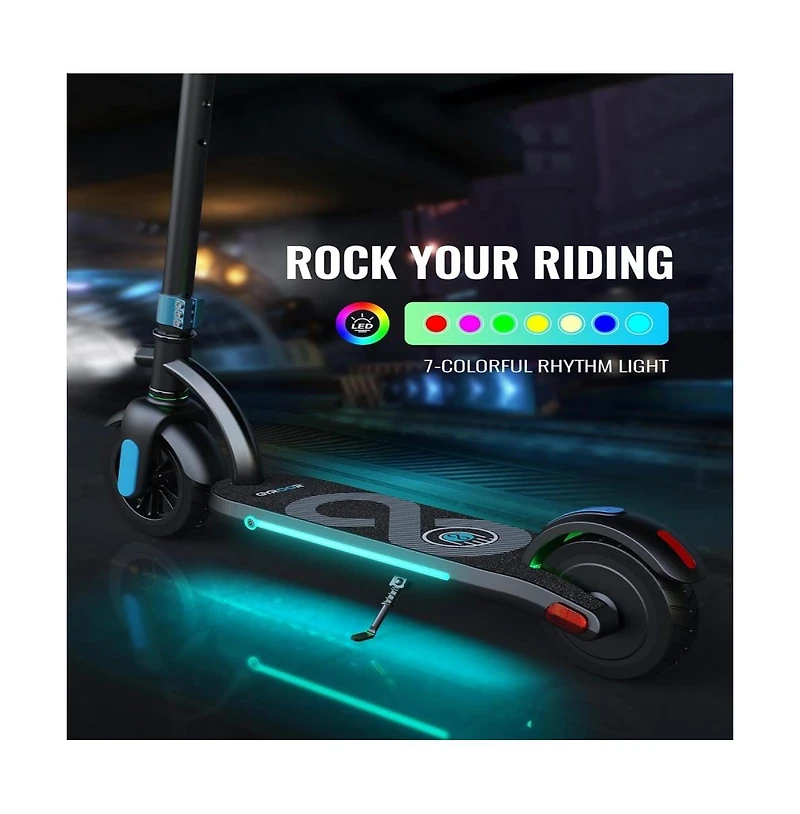 Kids' 180W Electric Scooter-led Display, Adjustable Speed & Height, 25.2Vdc 1A Power, 10 Mph Speed (50Hz/60Hz Compatible) | Colorful Lights Included